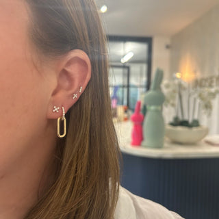 Diamond Square Cross Stud  Lindsey Leigh Jewelry.
