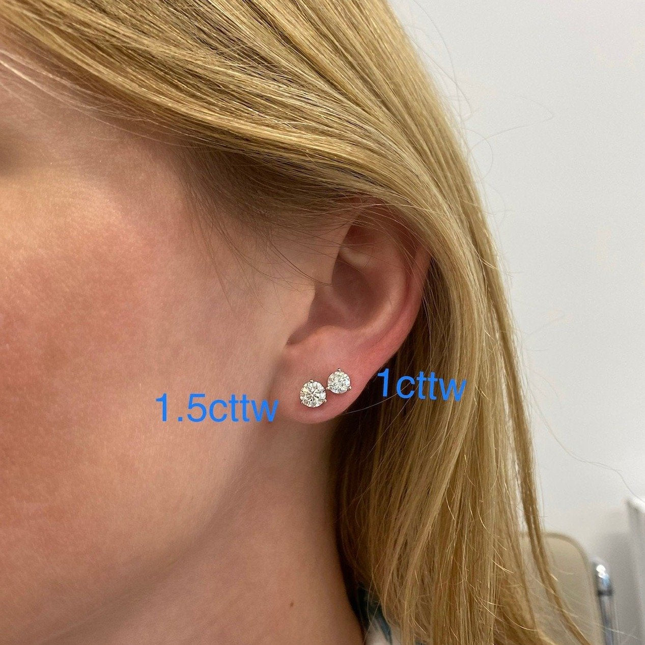 1.5 total carat diamond earrings Clearance