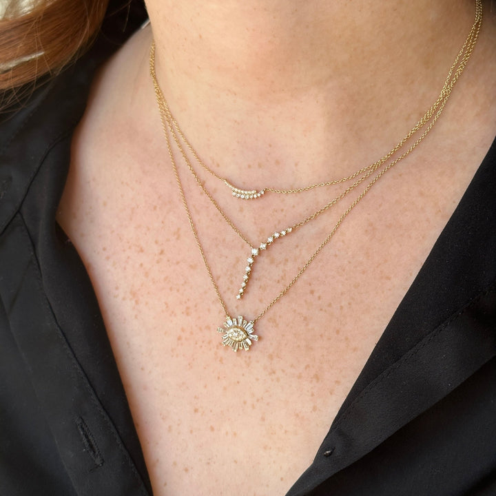 Diamond Sunburst Necklace - Lindsey Leigh Jewelry