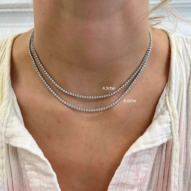 Carmen Bright Silver Tennis Necklace in White Crystal | Kendra Scott