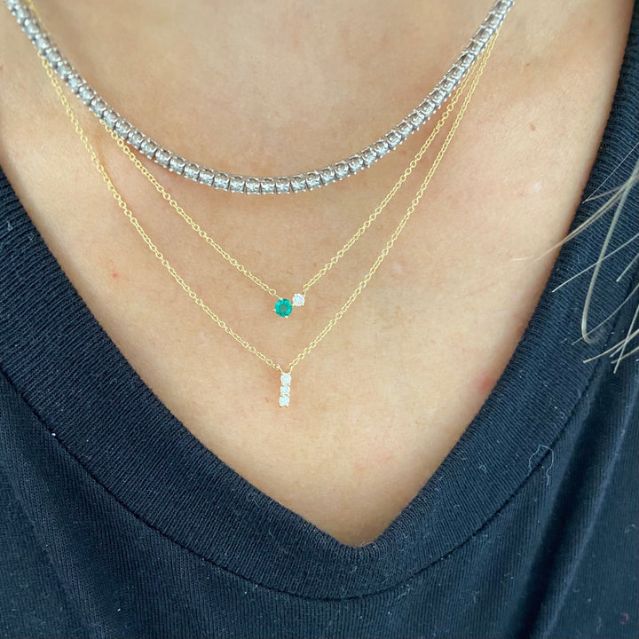 Diamond Trio Drop Necklace - Lindsey Leigh Jewelry