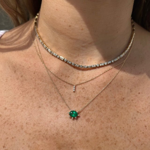 Diamond Trio Drop Necklace - Lindsey Leigh Jewelry