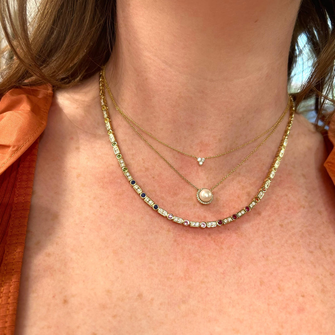 Diamond Trio Necklace - Lindsey Leigh Jewelry