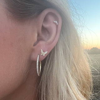 Diamond V Hoop  Lindsey Leigh Jewelry.
