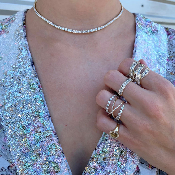 Diamond X Ring - Lindsey Leigh Jewelry