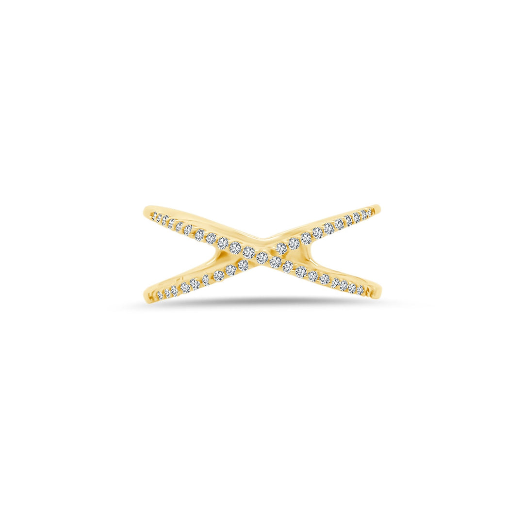 Diamond X Ring - Lindsey Leigh Jewelry