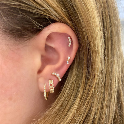 Double Baguette Dangle Studs - Lindsey Leigh Jewelry
