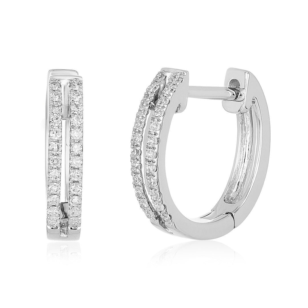 Double Diamond Huggies - Lindsey Leigh Jewelry