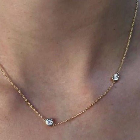 Double Diamond Necklace - Lindsey Leigh Jewelry