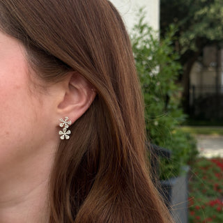 Double Flower Dangle Earrings  Lindsey Leigh Jewelry.
