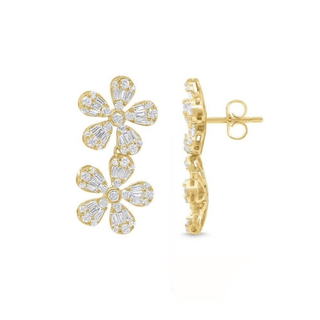 Double Flower Dangle Earrings  Lindsey Leigh Jewelry.
