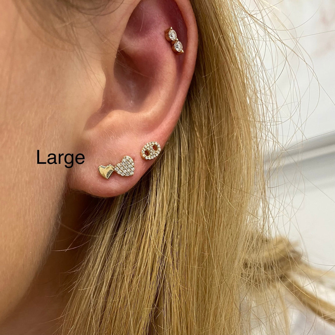 Double Heart Studs - Lindsey Leigh Jewelry
