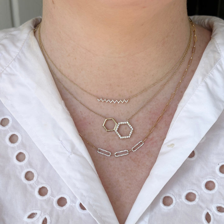 Double Hexagon Necklace - Lindsey Leigh Jewelry