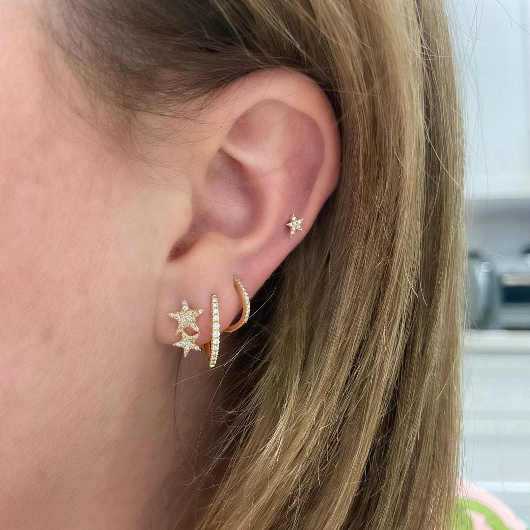 Double Pave Star Studs - Lindsey Leigh Jewelry