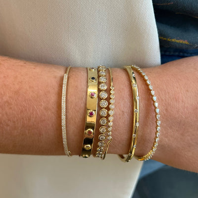 Double Row Pave Bangle - Lindsey Leigh Jewelry