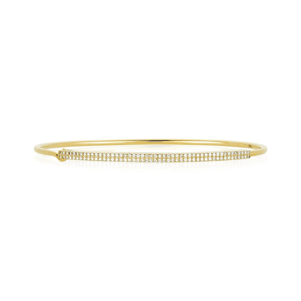 14K White Gold Pave Bangle