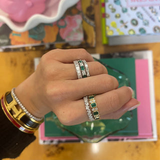 Chasing Diamond & Gemstone Emerald Cut Band  Lindsey Leigh Jewelry.
