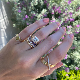 East West Emerald Cut Solitaire  Lindsey Leigh Jewelry.
