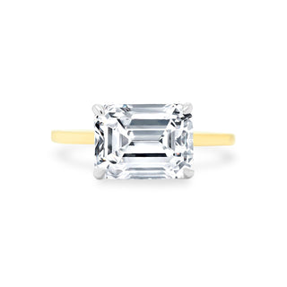 East West Emerald Cut Solitaire  Lindsey Leigh Jewelry.
