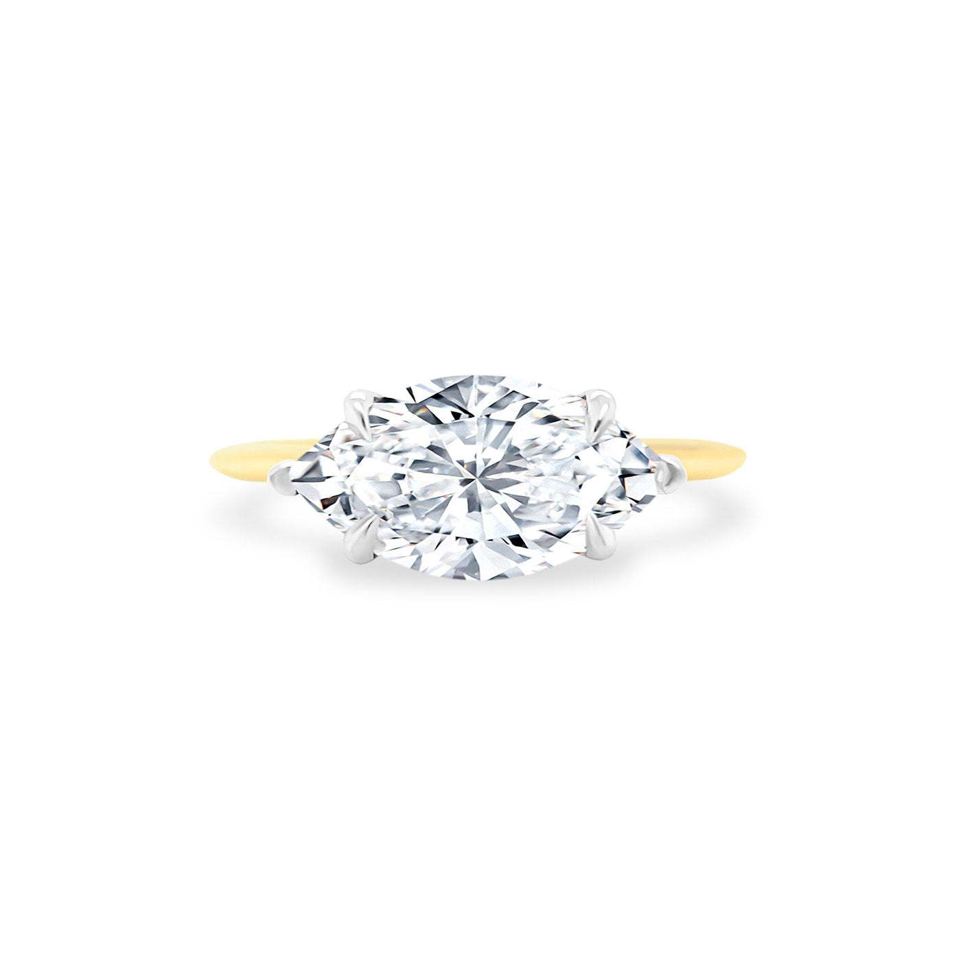East / West Marquise Diamond Solitaire - Lindsey Leigh Jewelry
