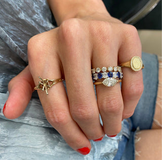 East West Marquise Cut Solitaire  Lindsey Leigh Jewelry.
