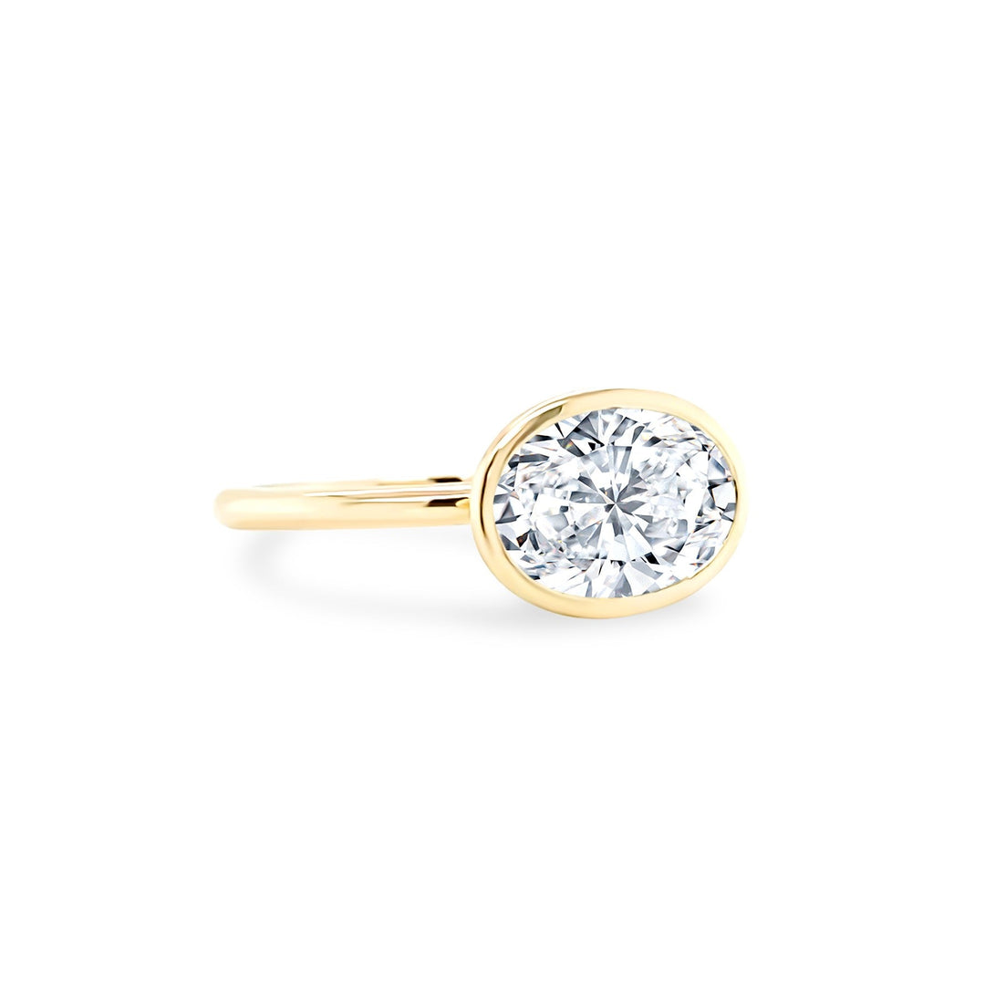 East West Oval Bezel Ring - Lindsey Leigh Jewelry