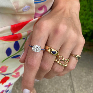 East West Oval Cut on Gemstone Band  Lindsey Leigh Jewelry.
