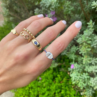 East West Oval Cut on Gemstone Band  Lindsey Leigh Jewelry.
