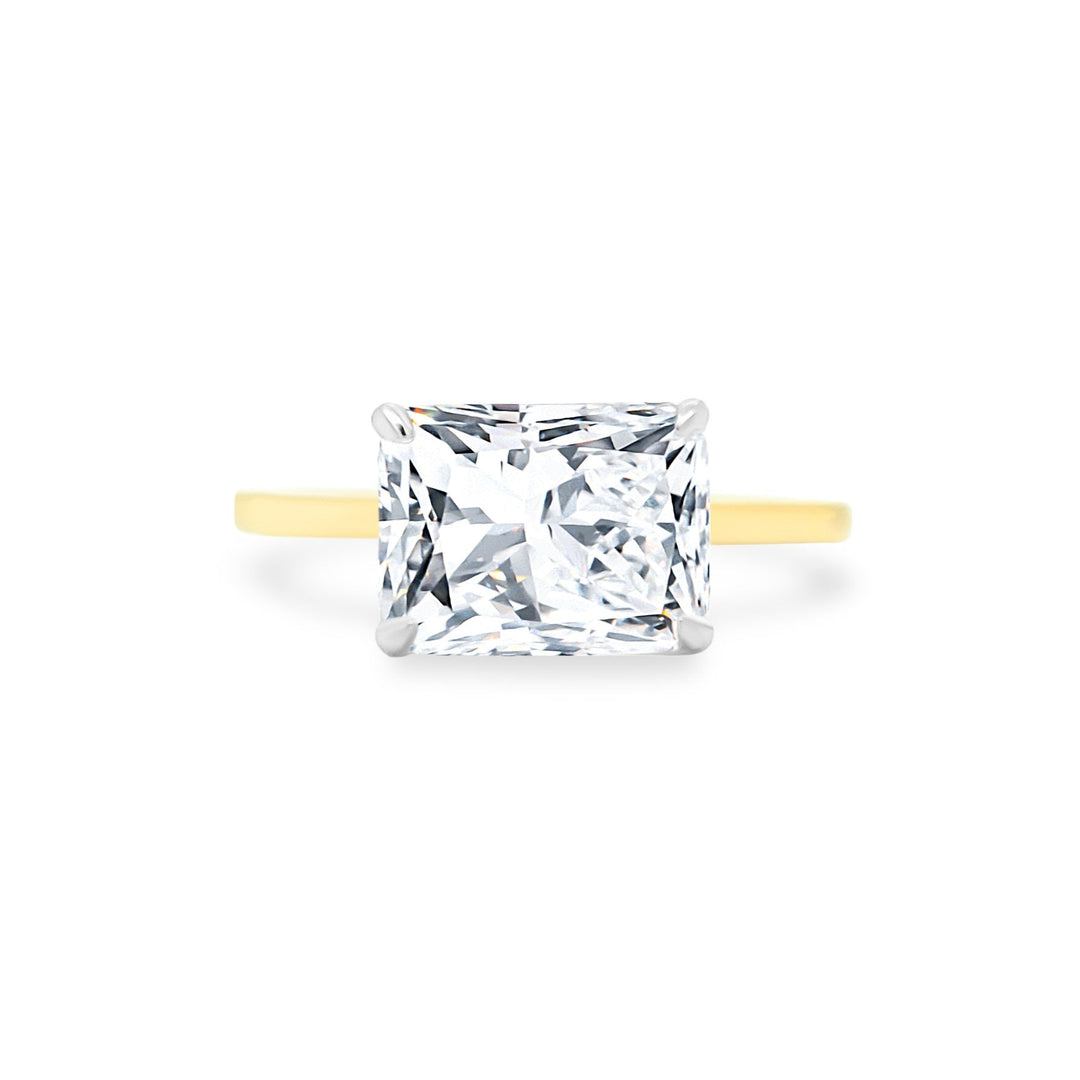 East / West Radiant Diamond Solitaire - Lindsey Leigh Jewelry