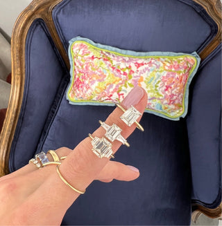 Emerald Cut with Trapezoid Cut Side Stones  Lindsey Leigh Jewelry.
