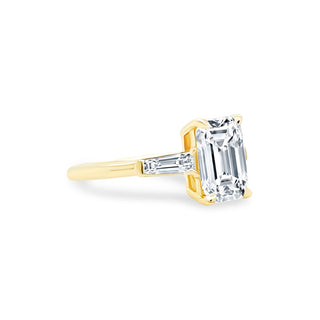 Emerald Cut with Tapered Baguette Cut Side Stones  Lindsey Leigh Jewelry.
