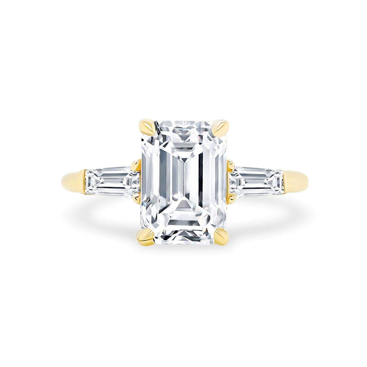 Emerald Cut Diamond with Tapered Baguettes – Lindsey Leigh Jewelry