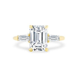 Emerald Cut with Tapered Baguette Cut Side Stones  Lindsey Leigh Jewelry.
