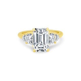 Emerald Cut Diamond with Trapezoid and Trillion Side Stones  Lindsey Leigh Jewelry.
