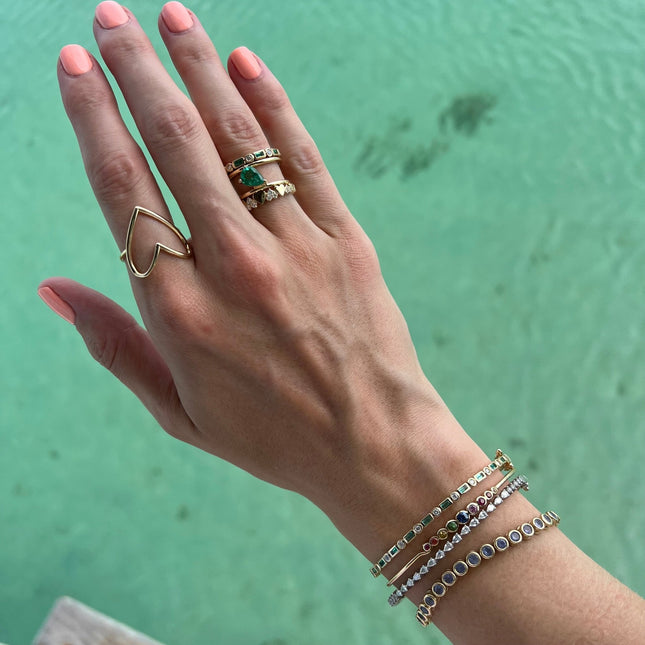 Emerald & Diamond Art Deco Band  Lindsey Leigh Jewelry.