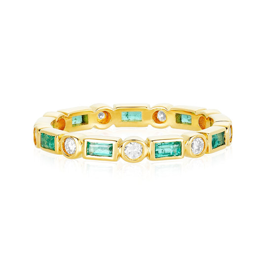 Emerald & Diamond Art Deco Band – Lindsey Leigh Jewelry