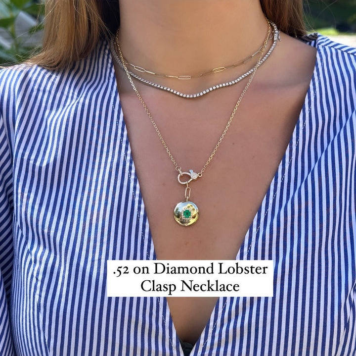 Emerald & Diamond Halo Disc Charm - Lindsey Leigh Jewelry