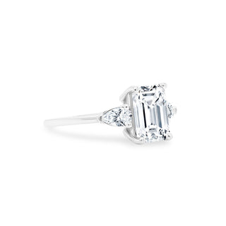 Emerald Cut with Pear Cut Side Stones  Lindsey Leigh Jewelry.
