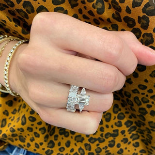 Emerald Cut with Pear Cut Side Stones  Lindsey Leigh Jewelry.
