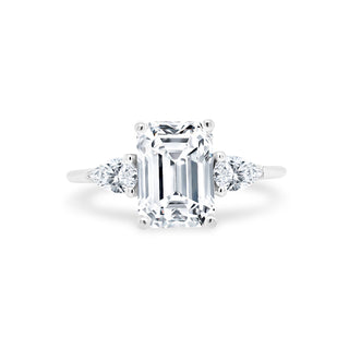 Emerald Cut with Pear Cut Side Stones  Lindsey Leigh Jewelry.
