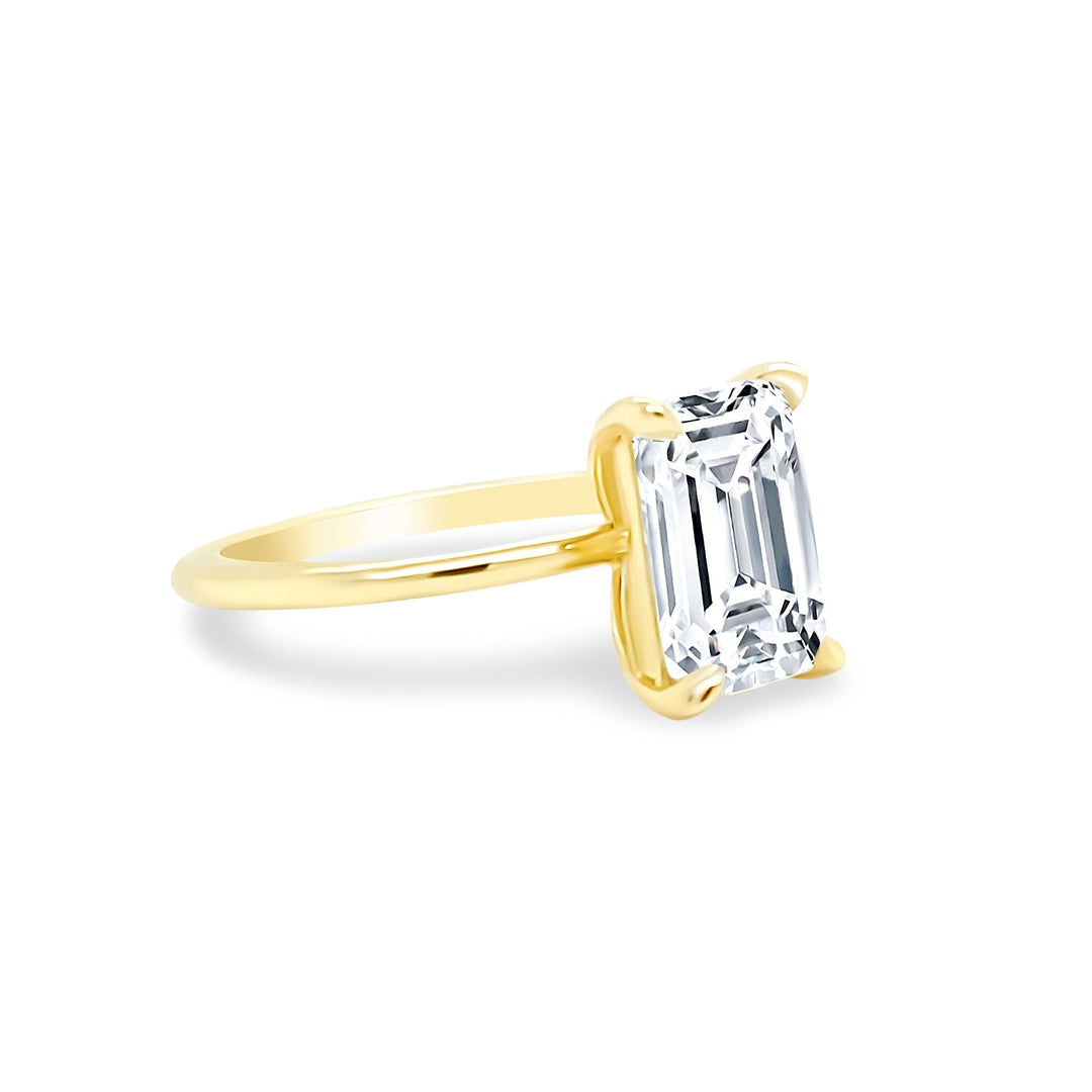 Emerald Diamond Solitaire – Lindsey Leigh Jewelry