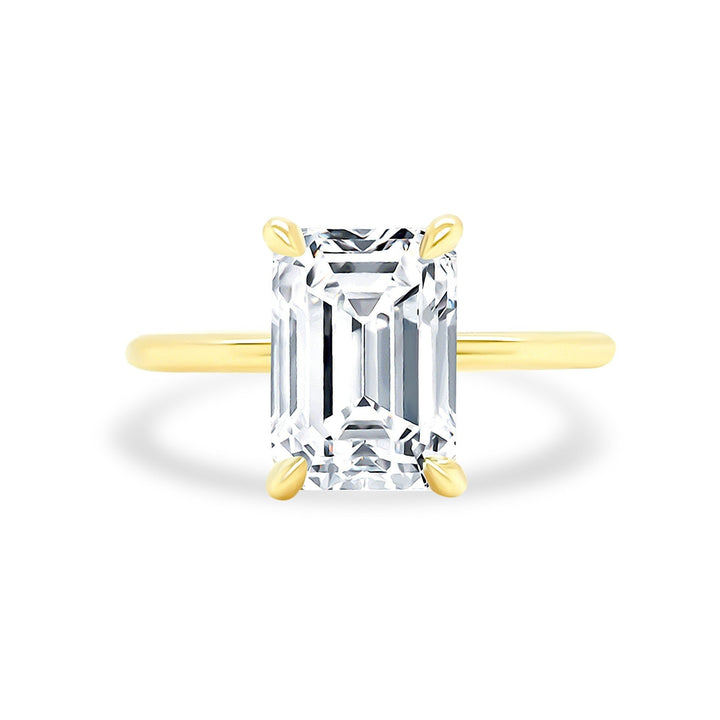 Emerald Diamond Solitaire - Lindsey Leigh Jewelry