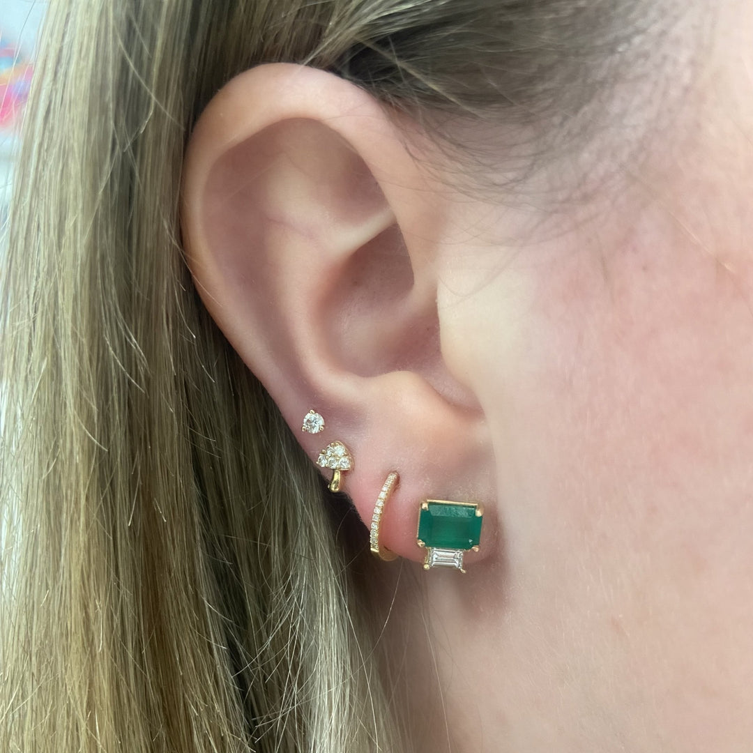 Emerald & Diamond Studs - Lindsey Leigh Jewelry