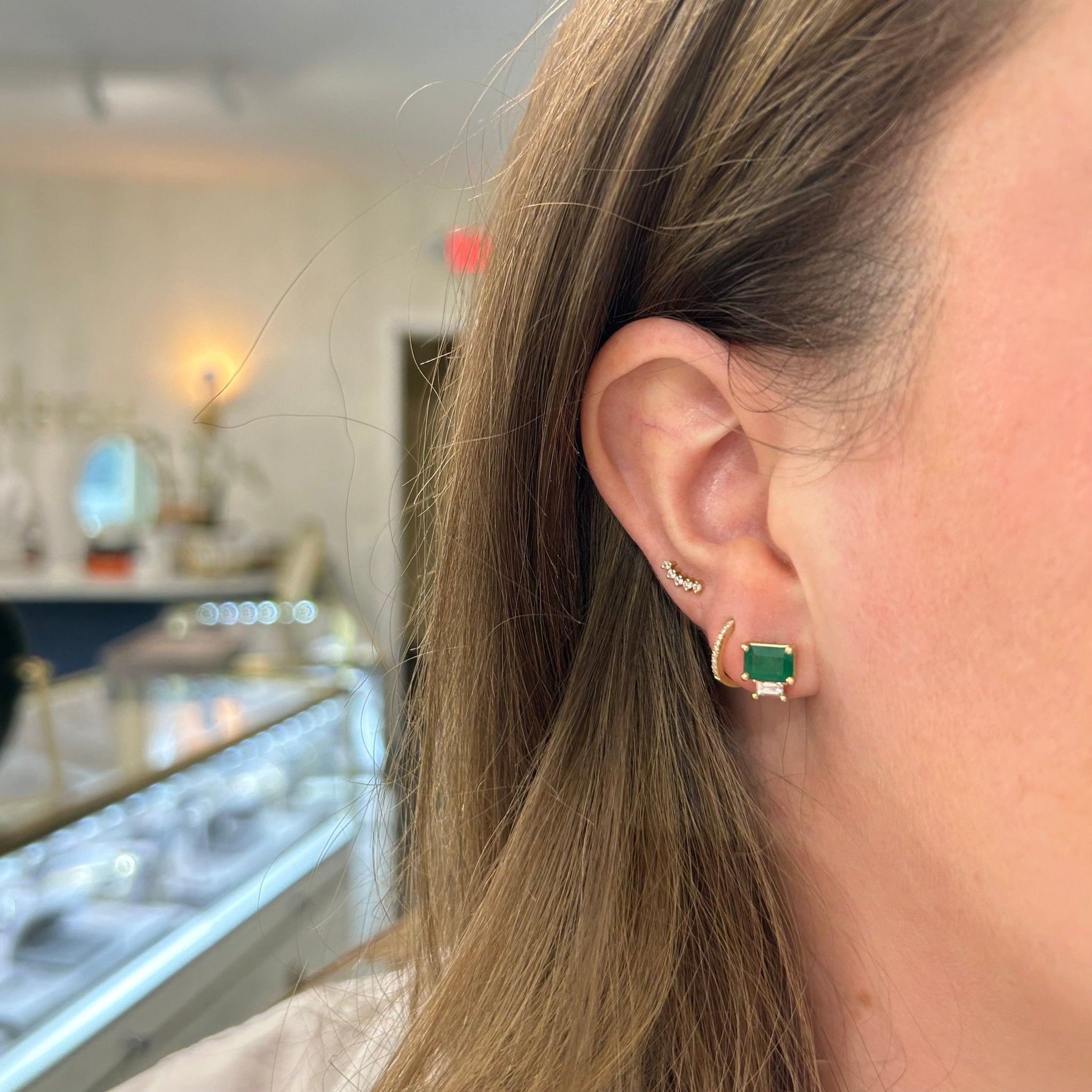 Emerald Diamond Studs – Lindsey Leigh Jewelry