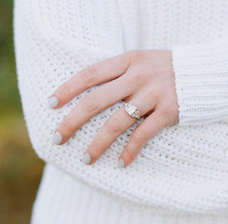 Emerald Cut with Round Trio Side Stones  Lindsey Leigh Jewelry.
