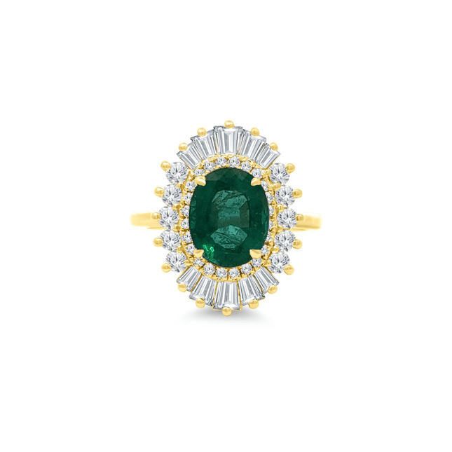 Emerald Sunburst Ring - Lindsey Leigh Jewelry