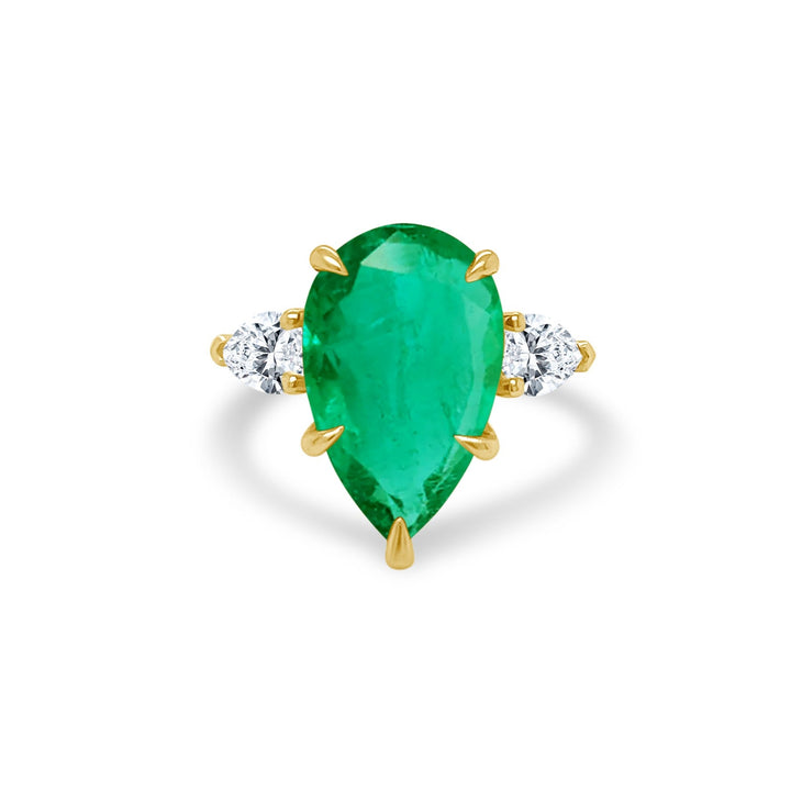 Emerald Triple Pear Ring - Lindsey Leigh Jewelry