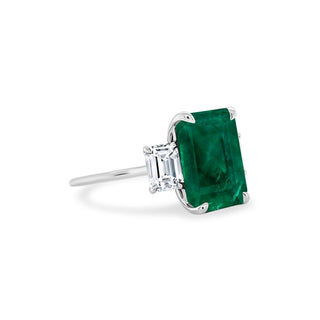Emerald with Emerald Cut Side Stones  Lindsey Leigh Jewelry.
