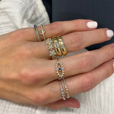 Fancy Shape Gold Band - Lindsey Leigh Jewelry