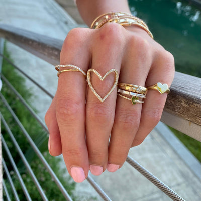 Fancy Shape Gold Band - Lindsey Leigh Jewelry